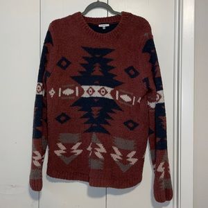Maroon Aztec Sweater